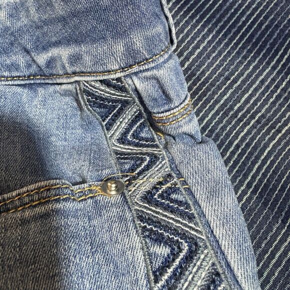 Knox Rose Jeans Women 6 Mid Rise Boho Embroidered Aztec Side Stripe Denim - Picture 6 of 10